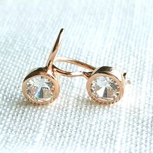 NWT Rose Gold over Sterling Silver CZ earr…